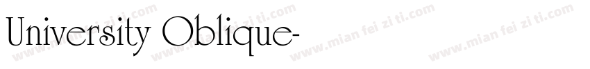 University Oblique字体转换